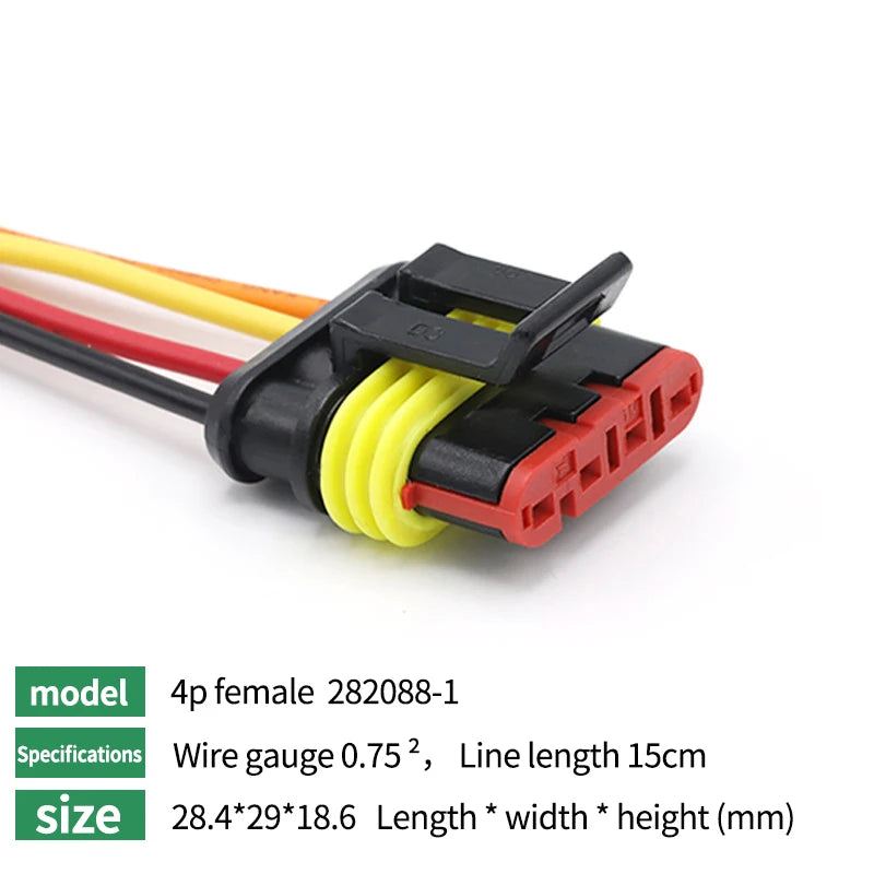 5/20/100Sets AMP Type 1.5 Series Automotive Waterproof Connector Plug Socket HID Male&Female 15CM Wire Harness 1P/2P/3P/4P/5P/6P