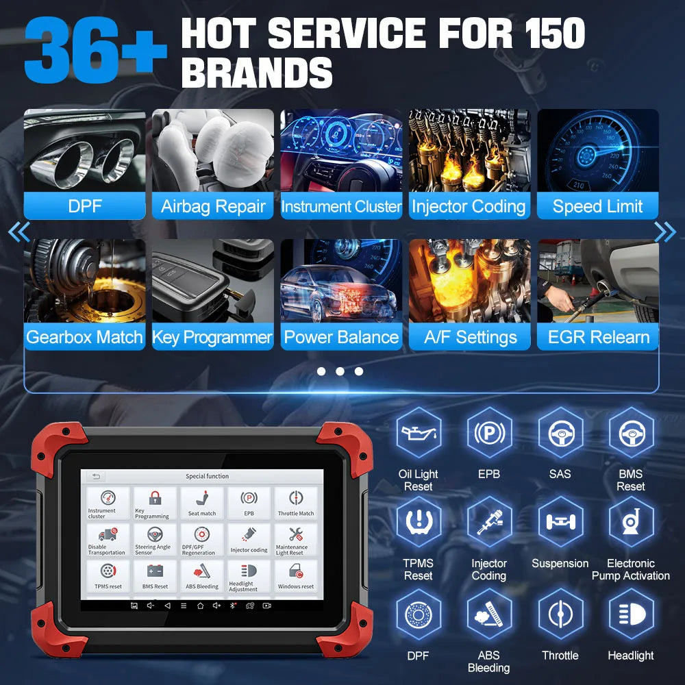XTOOL D7 All System Car Diagnostic Tools Bidirectional Scanner ECU Coding Automotive Scanner 38+ Services Add CANFD Functions