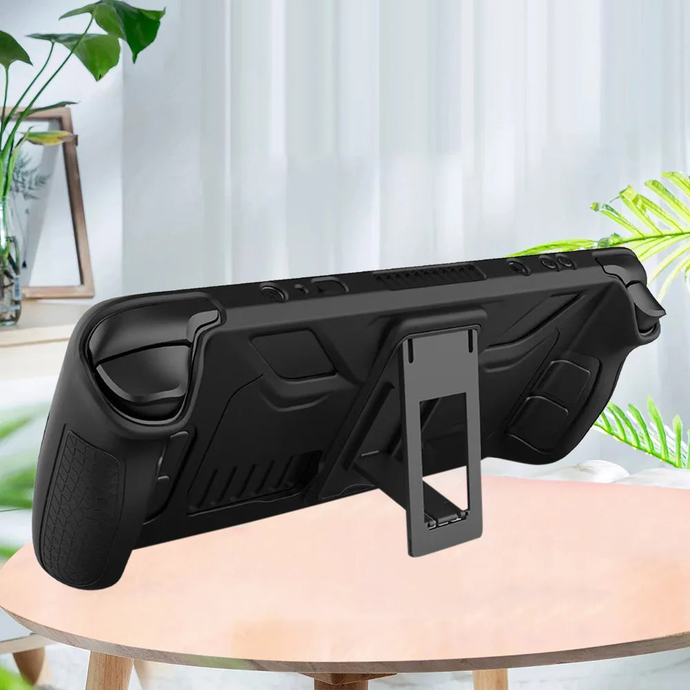 Silicone Case For Steam Deck OLED Game Console Full Protection with Bracket Cover Shell Anti-fall Protective Case for Steam Deck