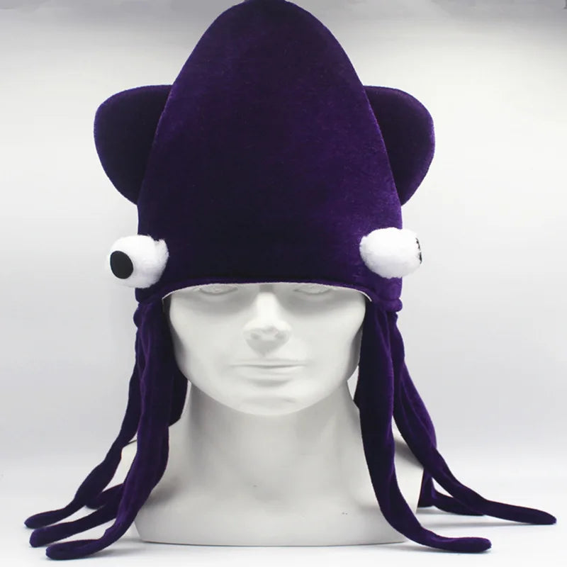 Four Color Halloween Ball Performance Party Props Novelty Toys Funny Hat Velvet Squid Hat Squid Octopus Hat