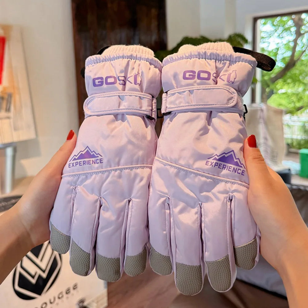 Elastic Keep Warm Snowboard Gloves Windproof Touch Screen Cycling Mittens Thicken Waterproof Skiing Gloves Outdooor