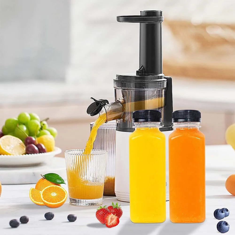 8OZ Empty Plastic Juice Bottles with Caps Clear Bulk Beverage Containers for Milk, Juice, Homemade Beverages Water Bottle