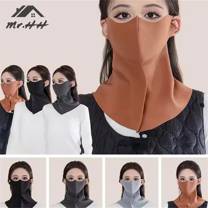 New Unisex Ice Silk Sun Mask Wearable Blanket Outdoor UV Neck Scarf Summer Riding Breathable Protection Dust Masks