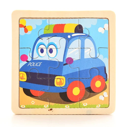 Baby Wooden Montessori Puzzle Child Game Wooden Puzzle 3D Cartoon Animal Puzzle Babies Toys Puzzles For Kids 1 2 3 Year Old