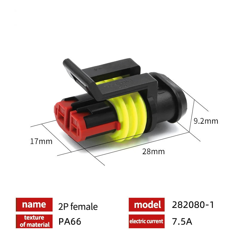 20/50/100Sets AMP Waterproof Connector 1/2/3/4/5/6 Pin 12A IP68 Electrical Automotive Wire Connector Plug Terminals Truck Car