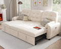 Sectional Sofa Couch, 87" Sleeper Sofa Bed with Reversible Storage Chaise Pull Out Couch for Living Room
