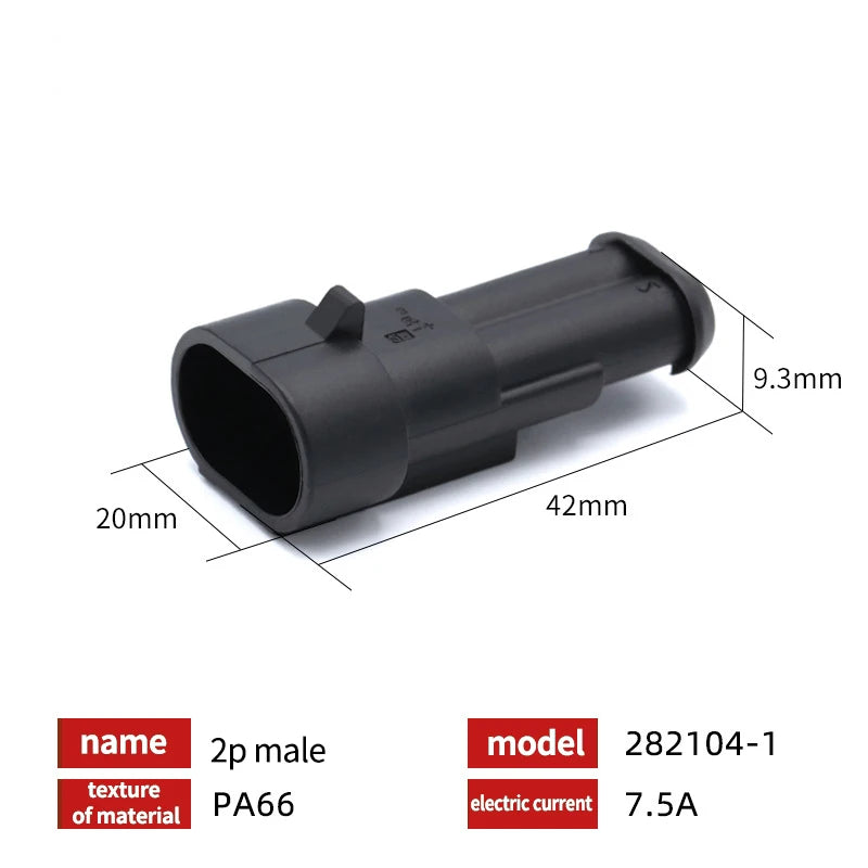 20/50/100Sets AMP Waterproof Connector 1/2/3/4/5/6 Pin 12A IP68 Electrical Automotive Wire Connector Plug Terminals Truck Car