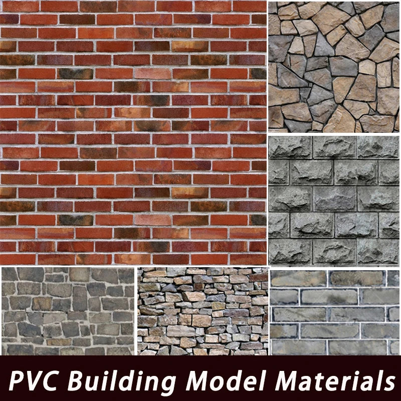 PVC Building Wall Panel Material 20X30CM Floor Tile Miniature Model For Diy Handmade House Design Scene Layout Diorama Kit 1Pcs