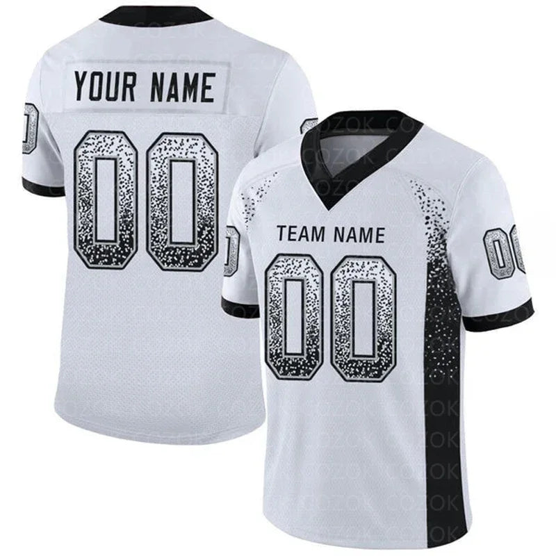 White Grey Customized Football Jersey for Men Women Football Short Sleeves Athletic Unisex Tee Shirts