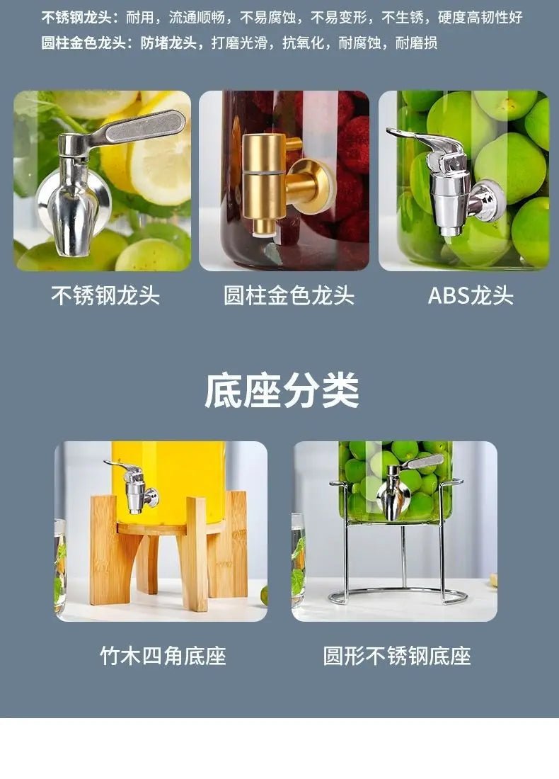 Glass Bottle with Faucet for Brewing Wine, Special Container for Brewing Cans, Sealed Liquor Jug