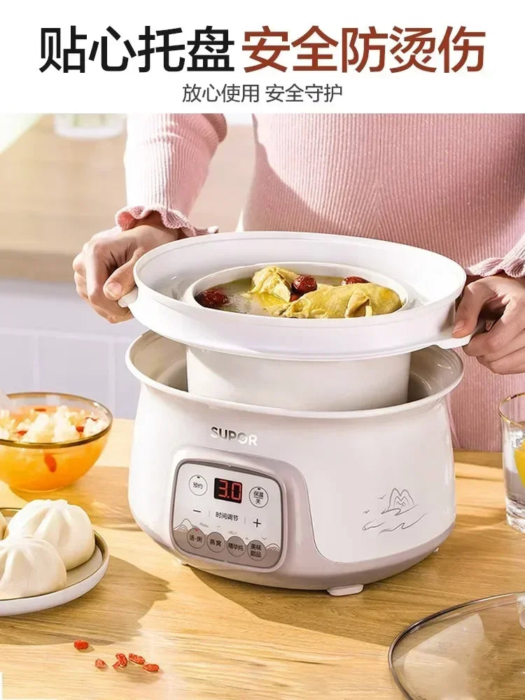 Water-proof electric stew pot household bird's nest electric stew pot ceramic soup cooking porridge food supplement health care
