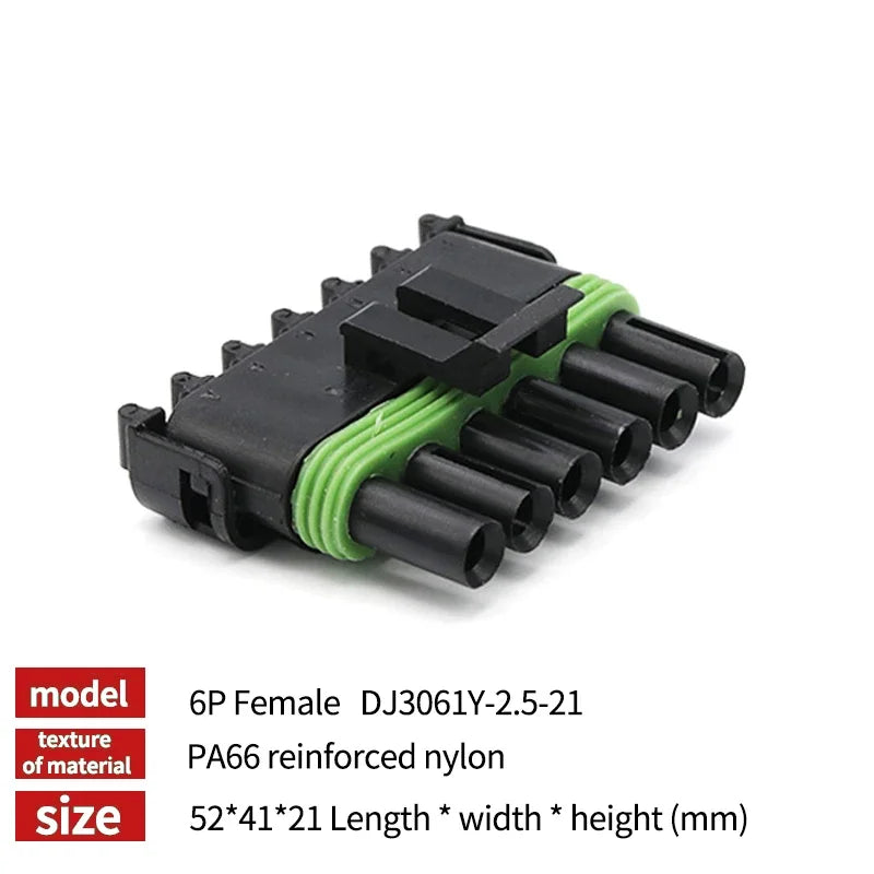 5/20/100sets 1 2 3 4 6Pin Way Delphi 2.5 GM Automotive Female Male Weather Pack Electrical Socket Plug Automobile Connectors