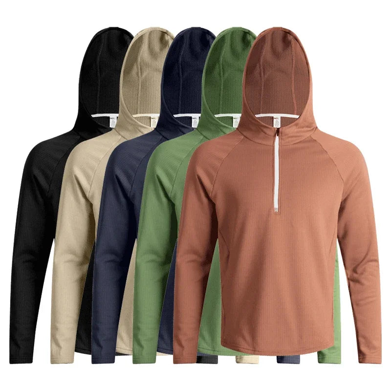 Mens Fitness Tracksuit Running Sport Hoodie Gym Joggers Hooded Outdoor Workout Athletic Clothing Muscle Training Sweatshirt Tops