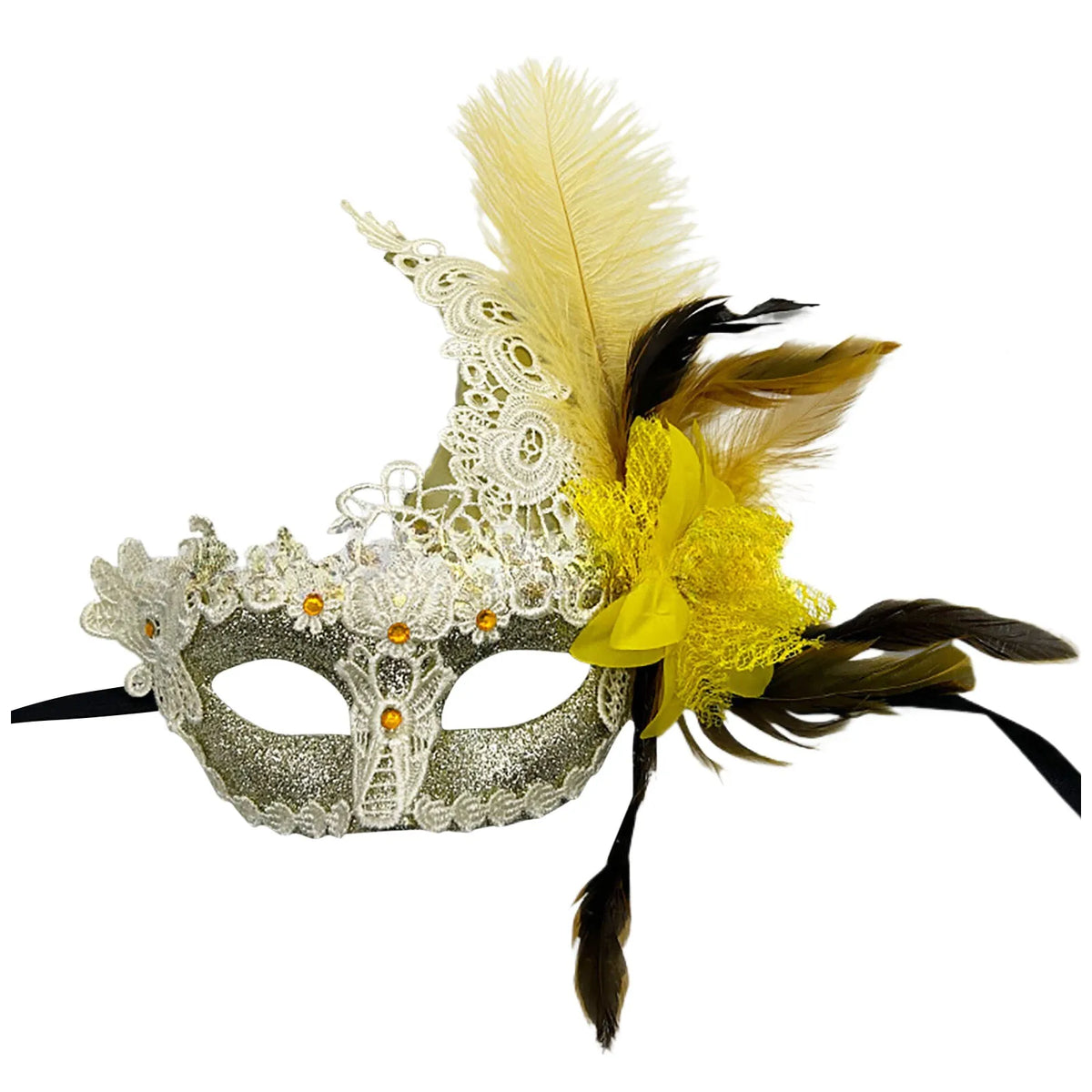 Carnival Masquerade For Women's Faux Feather Party Face Mask Novelty Halloween Christmas Easter Cosplay Party Prom Mask
