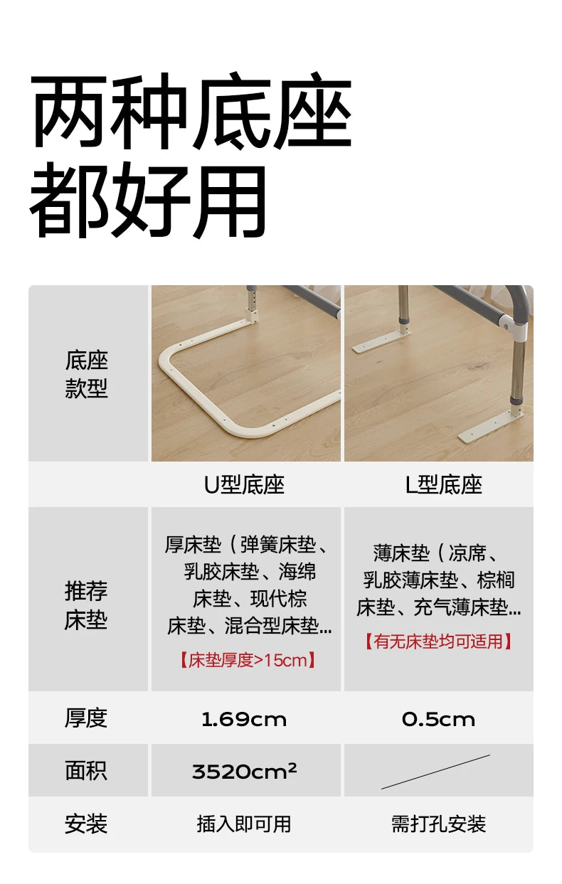 Fall Prevention Hand Guard Senior Bed Rails Safety Handrail Senior Bed Rails Side Handle Barandilla Personas Senior Furniture