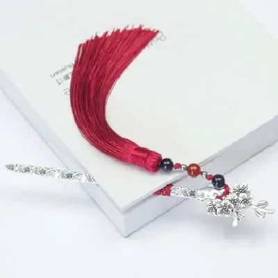 1PC Chinese Style Retro Metal Bookmark with Tassel Creative Plum Bossom Book Mark Students Stationery School Office Supply Gifts