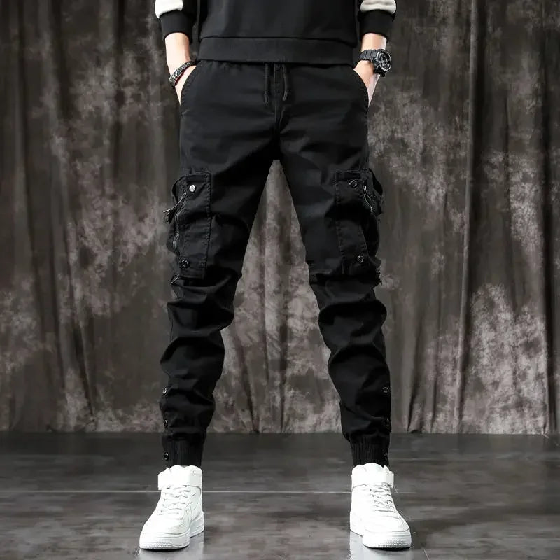 Men's Cargo Pants Outdoor Male Trousers Korean Hiking Loose Biker Motorcycle Cotton Luxury Aesthetic Fashion Baggy Slacks