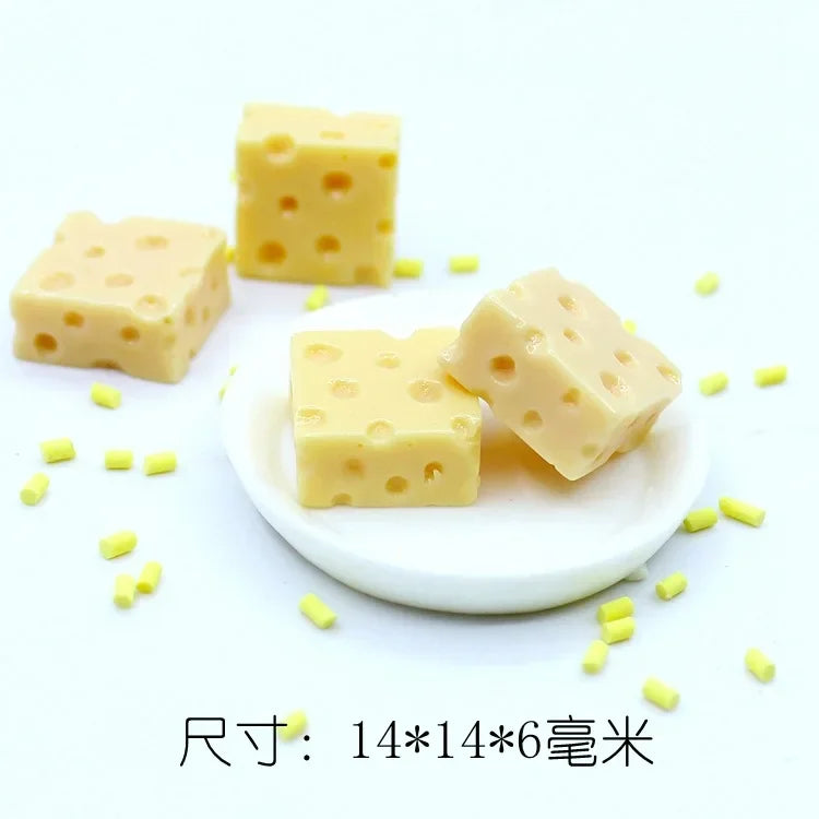 10pcs Artificial Foods Simulated Mini DIY Home Decor Creative Cheese Earring Vegetables Toys Resin Party Supplies Accessories