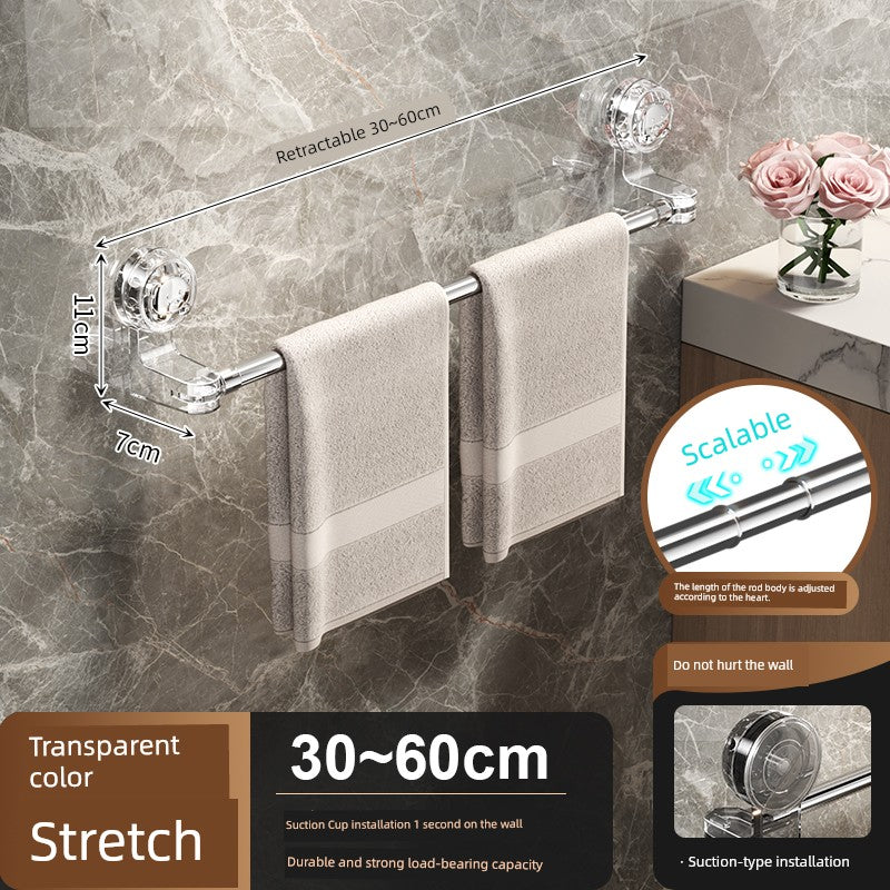 Suction Cup Towel Rack Bathroom Punch-Free Bathroom Retractable Towel Bar Storage Rack Bathroom Bath Towel Storage Rack