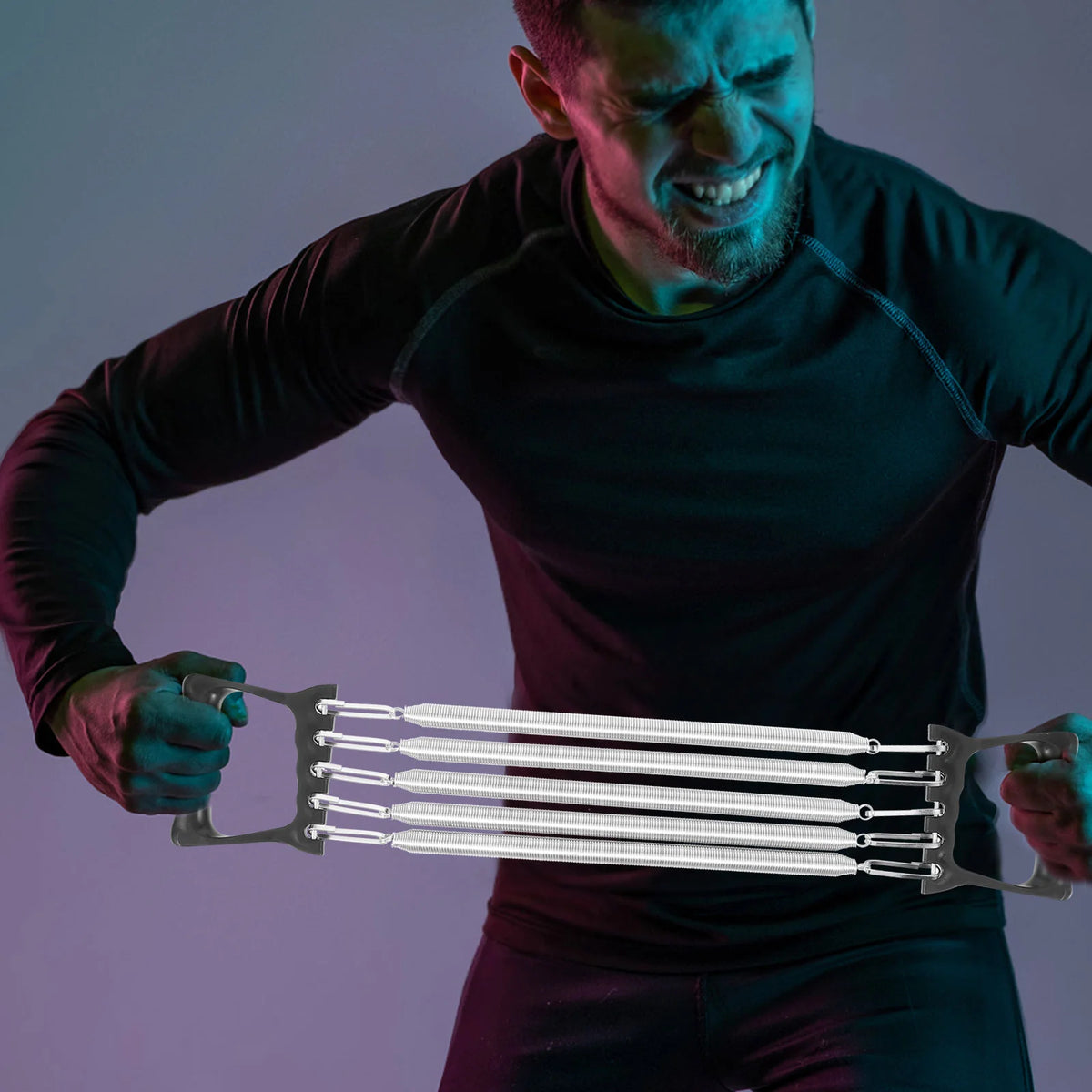 Tool Spring Chest Expander Fitness Resistance Band Handle Waist Trainer for Men Plastic Steel Exercise