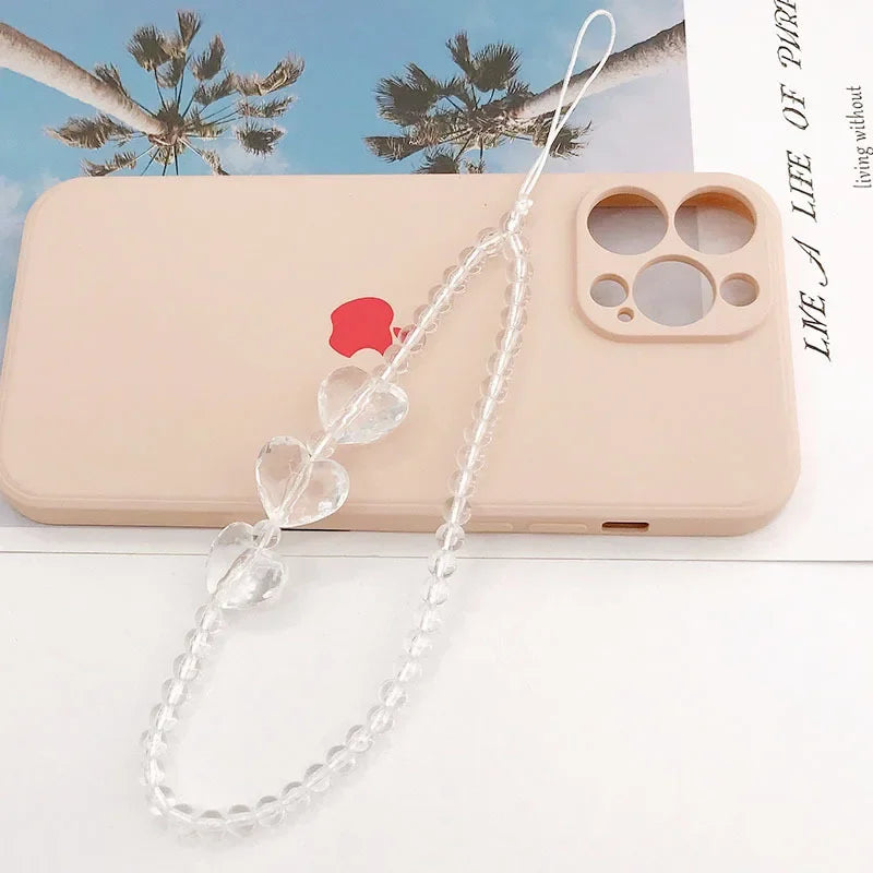 2024 Acrylic Flower Cat Head Beads Charm Phone Chain Lanyard Jewelry for Women Phone Case Strap Butterfly LOVE Letter Accessory