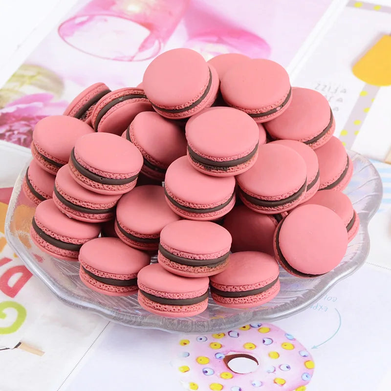 10pcs Mixed Mini Simulation Macaron Kawaii Fake Food Scrapbook Flatback Resin Cabochon Mini Play Food Craft Supplies