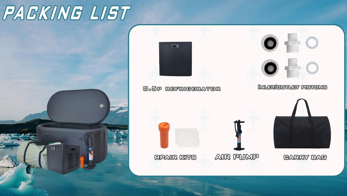 Inflatable Ice Bath Tub With Chiller,Cold Plunge for Recovery,Portable Outdoor Bathtub,Advanced Ice Tub with Temperature Control