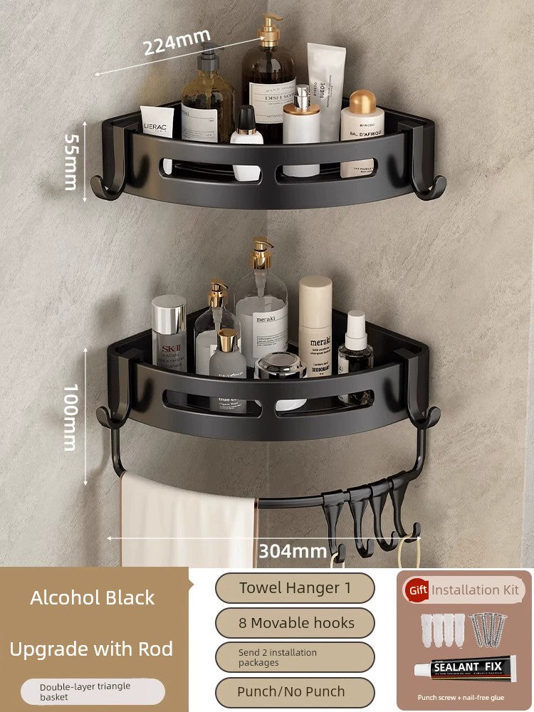Toilet Punch-Free Wall-Mounted Bath Storage Rack