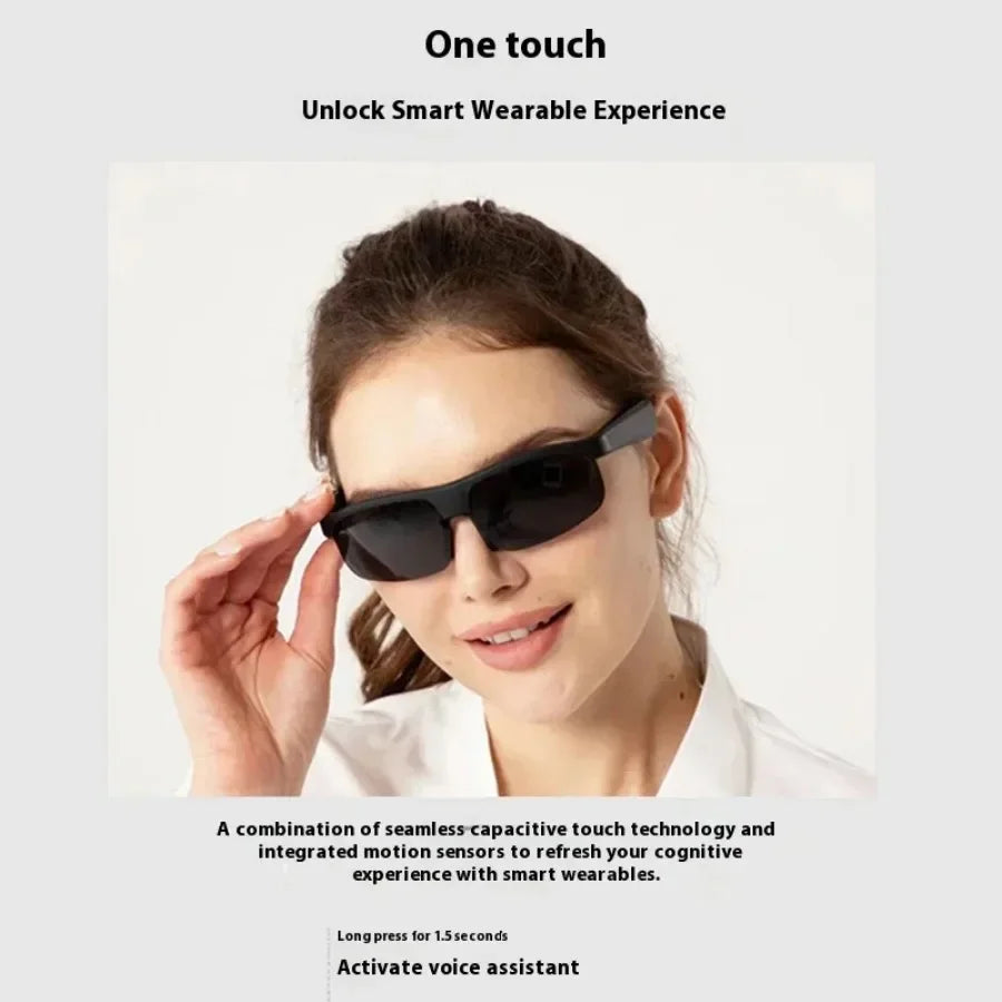 Smart Bluetooth Glasses 5.0 with Call and Music Waterproof Outdoor Cycling Sunglasses for Sports Running Hiking Men Women