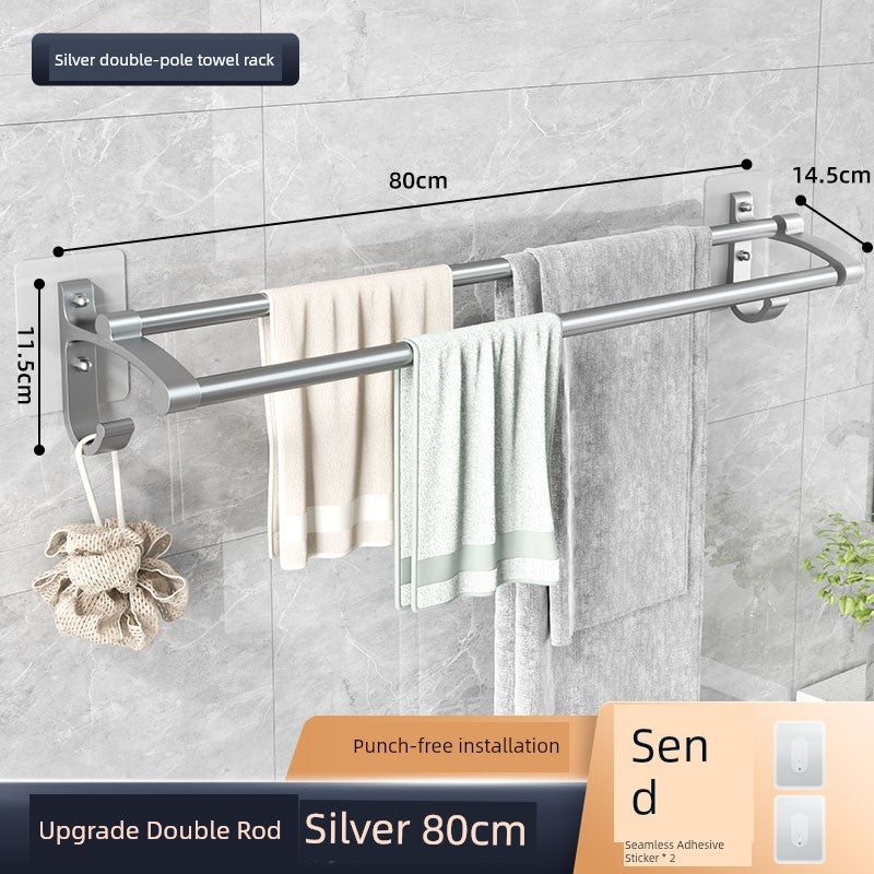 Wall-Mounted Alumimum Single Rod Toilet Towel Rack