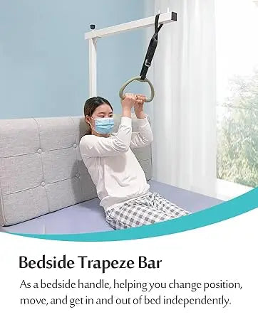 Trapeze Bar for Bed Mobility Aids, Bedside Pull Up Bar, Bed Lift for Elderly Seniors Transfer Rail, Medical Trapeze