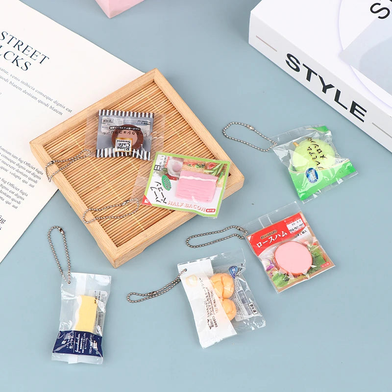 1PC Doll house simulation food toy pendant creative backpack pendant random delivery