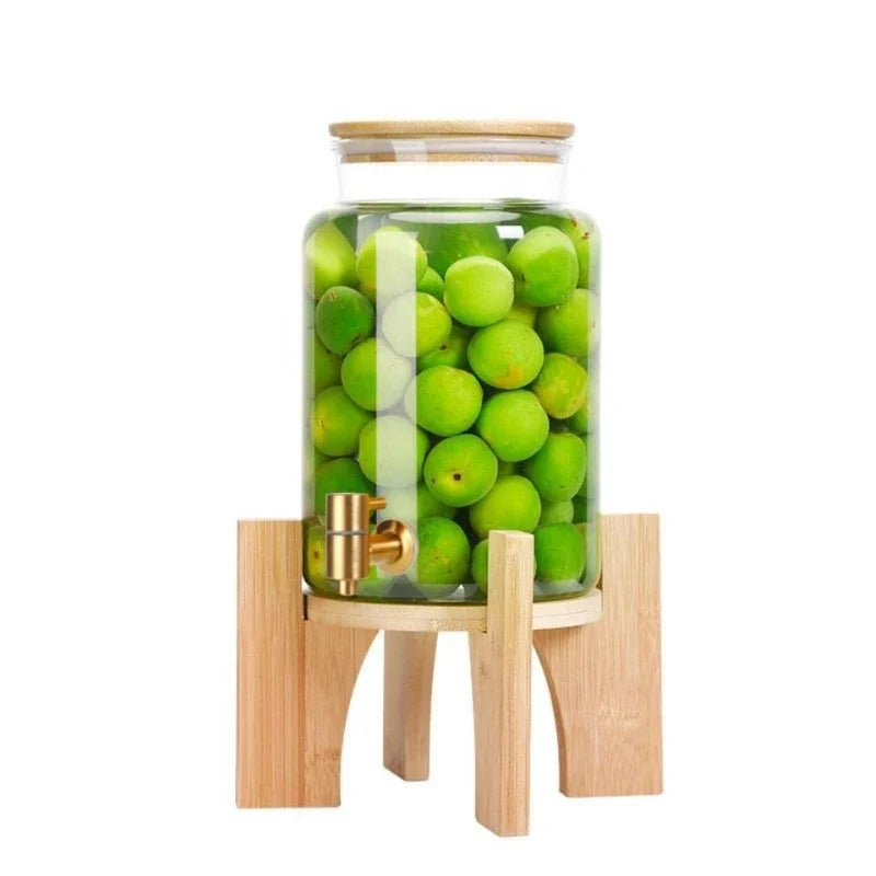 Glass Bottle with Faucet for Brewing Wine, Special Container for Brewing Cans, Sealed Liquor Jug