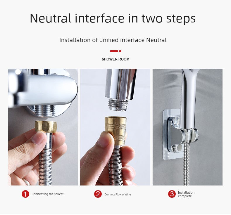 Shower Hose Explosion-Proof Shower Tube Boost Nozzle Refined Copper Neutral Connecting Pipe Water Heater Accessories Complete Collection Punch-Free