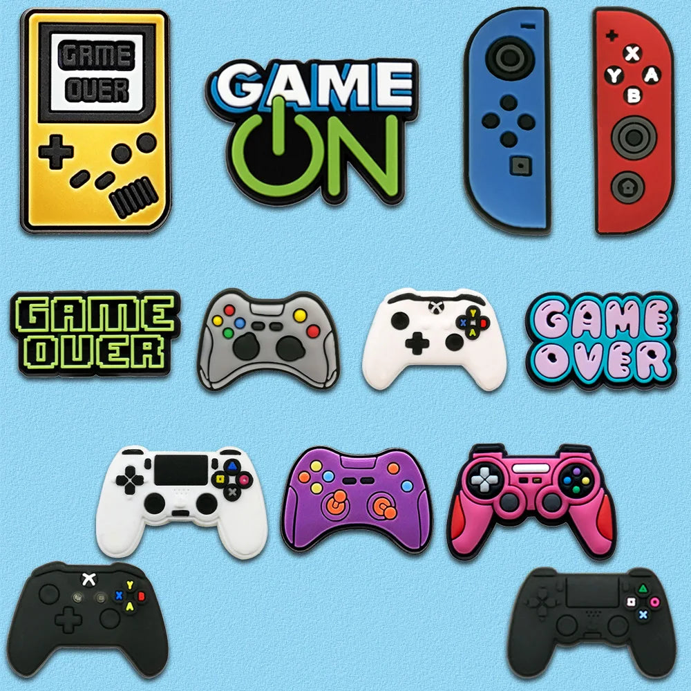1-13pcs Shoe Charms Game Console Gamepad Shoe Decorations Pins for Men Boy Favor Gifts Clog Accessories Clog Buckle Fit Sandals
