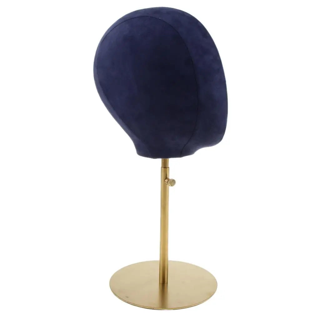 Premium 21'' Suede Cork Block Mannequin Head Wigs Display Stand Hat Glasses Cosmetology Model with Detachable Stand