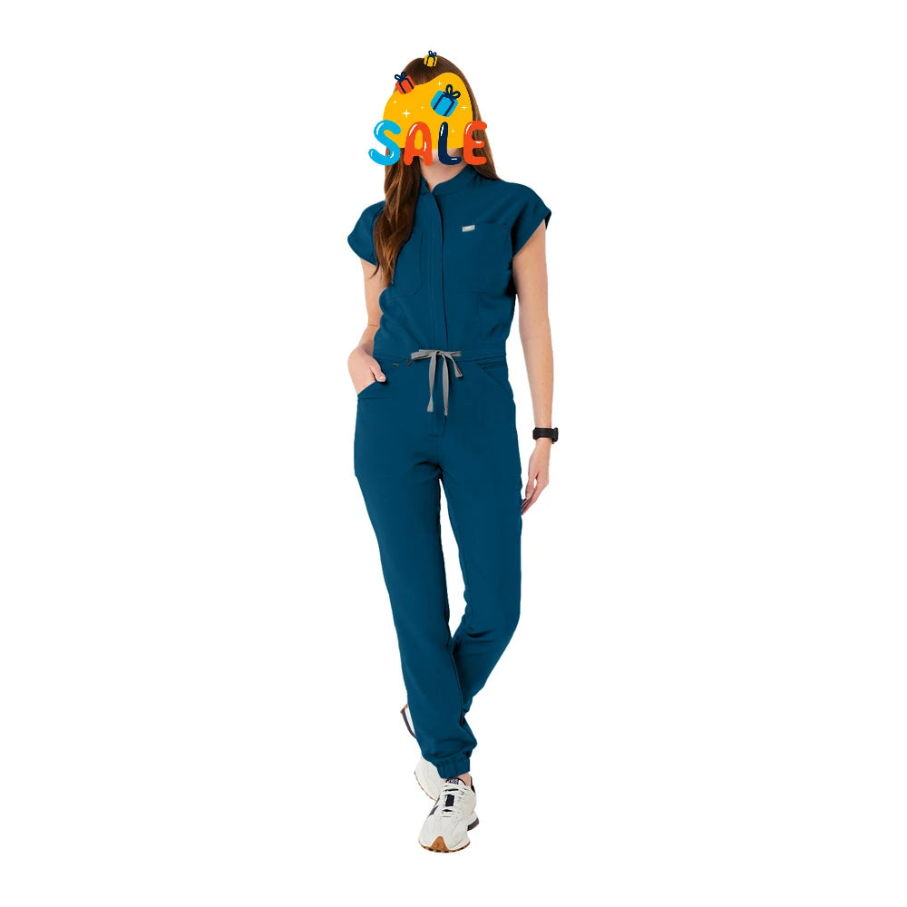 Scrubs Women Uniform Hospital Surgical Gowns Jumpsuit High End Nursing Workwear Healthcare Beauty Salon Aesthetic Uniforms Scrub