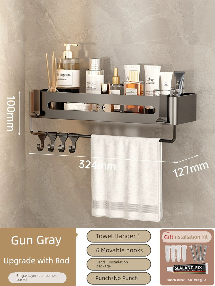 Toilet Punch-Free Wall-Mounted Bath Storage Rack
