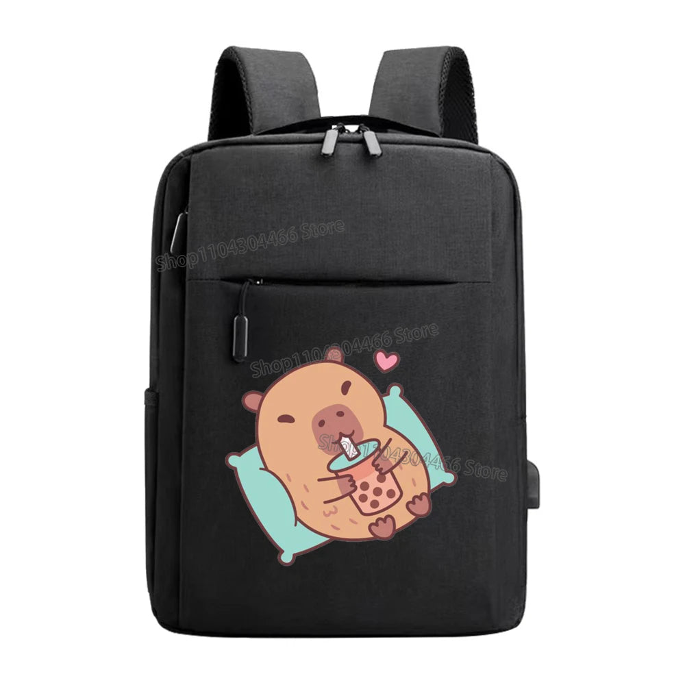 Capybara Laptop Backpack for Men,women Cute Animal Multi-functional Backpacks Fashion Anime Male Usb Charging Computer Bag Gift