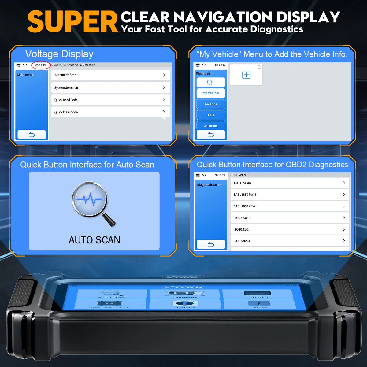 XTOOL D5S Car Diagnostic Tool Gearbox ABS EPB SRS Engine System Scanner 15 Resets Service OBD2 Scanner All Function Free Update
