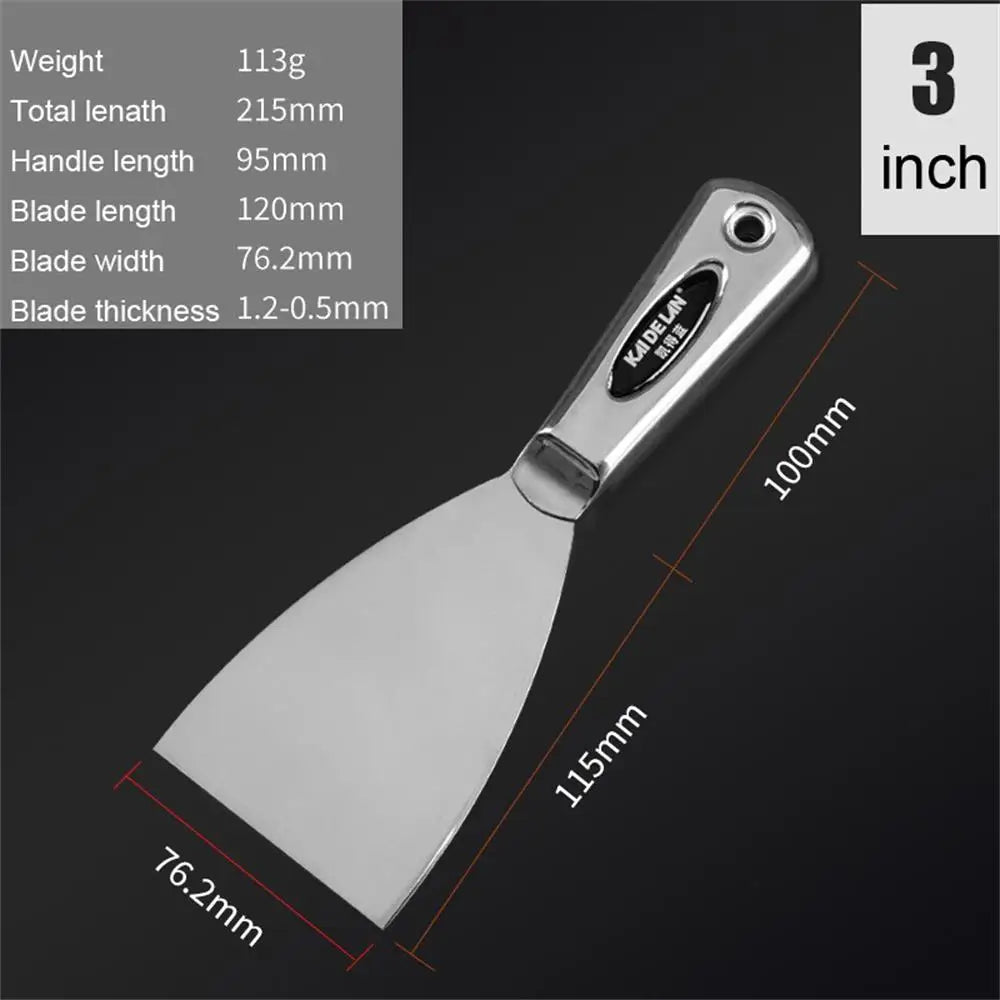 Stainless Steel Integrated Putty Knife Scraper Spatula Putty Painter Paint Tool Plaster Shovel Clean Spatula Construction Tool