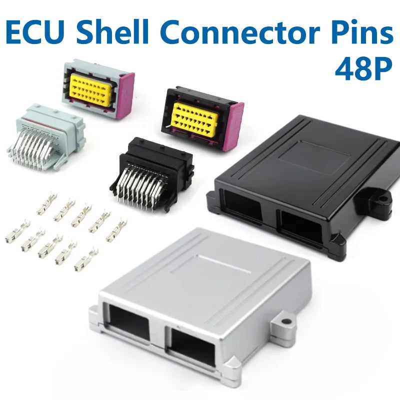 1/5sets ECU Car Controller Circuit Board Matching Aluminum Alloy Shell Box Plug Automotive Motor Auto Connector 48P