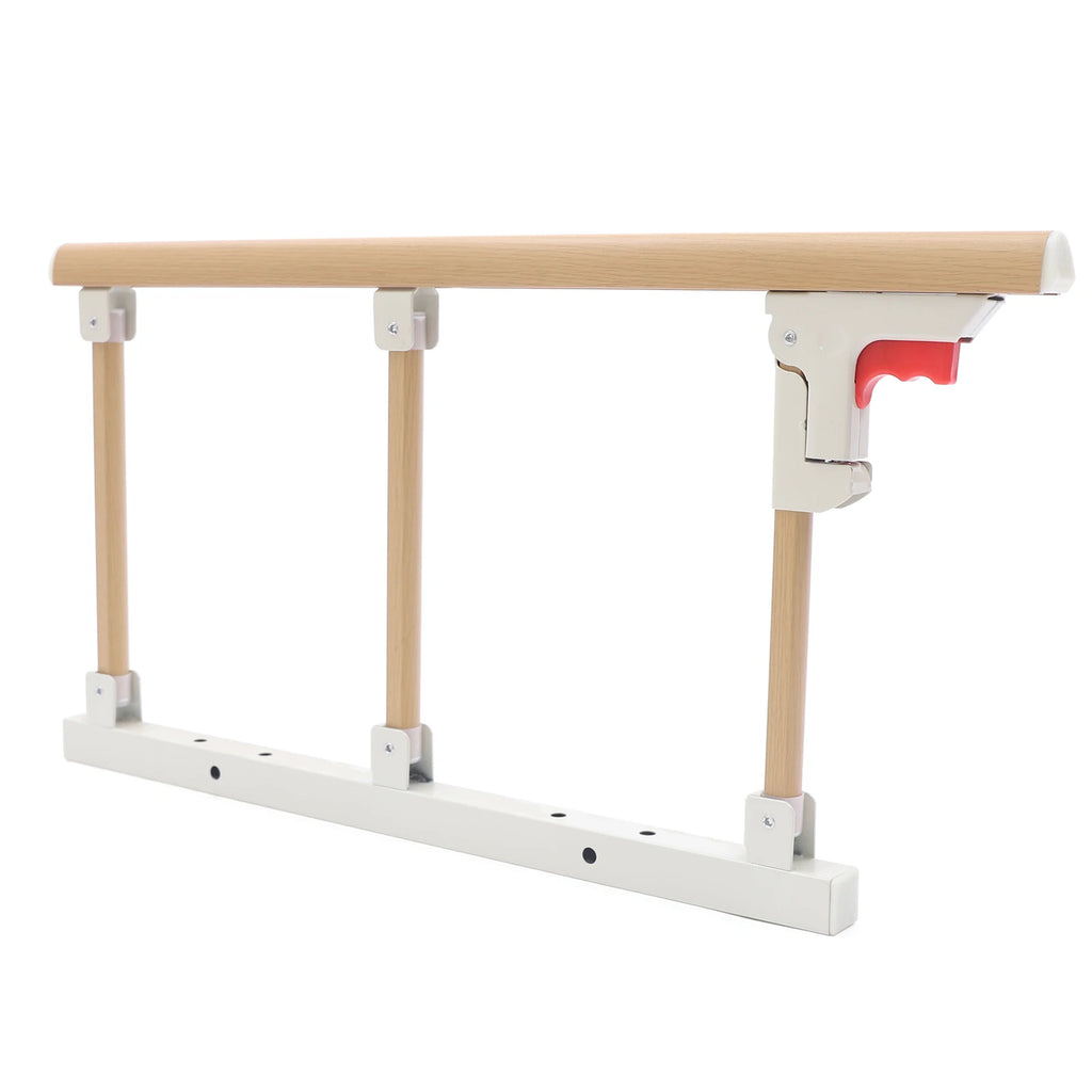 Bedside Foldable Wooden Bed Rail for Elderly Easy to Assemble, Bed Rail Safety Frame for Seniors Pregnant Patients, Bed Handrail
