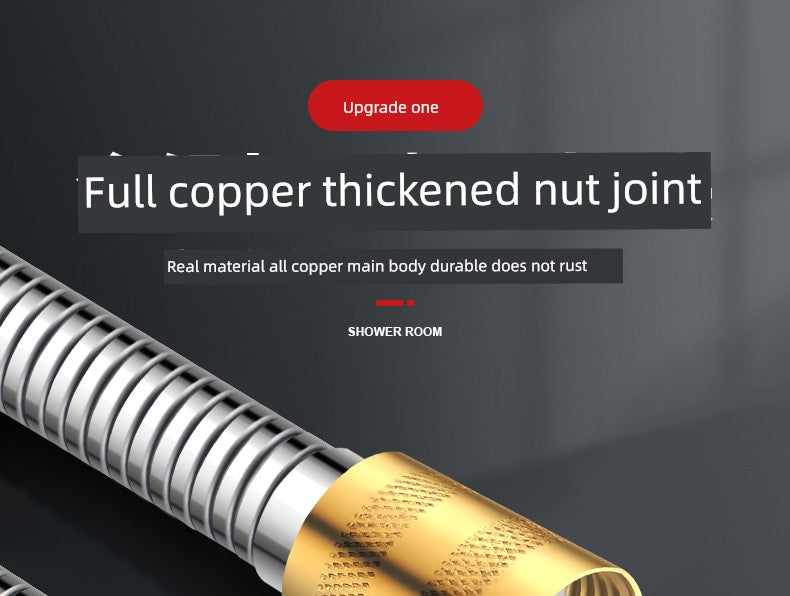 Shower Hose Explosion-Proof Shower Tube Boost Nozzle Refined Copper Neutral Connecting Pipe Water Heater Accessories Complete Collection Punch-Free