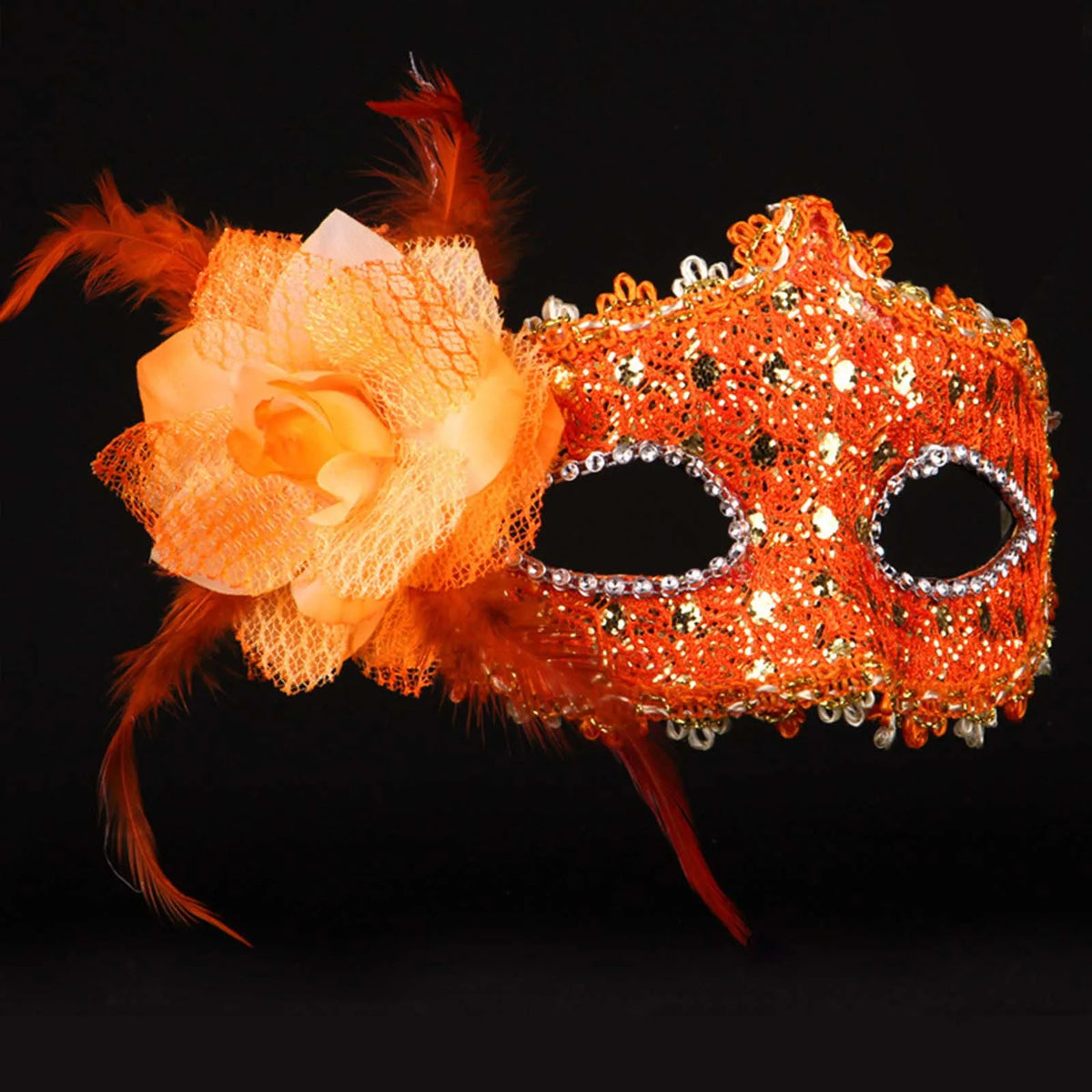 Carnival Masquerade For Women's Faux Feather Party Face Mask Novelty Halloween Christmas Easter Cosplay Party Prom Mask