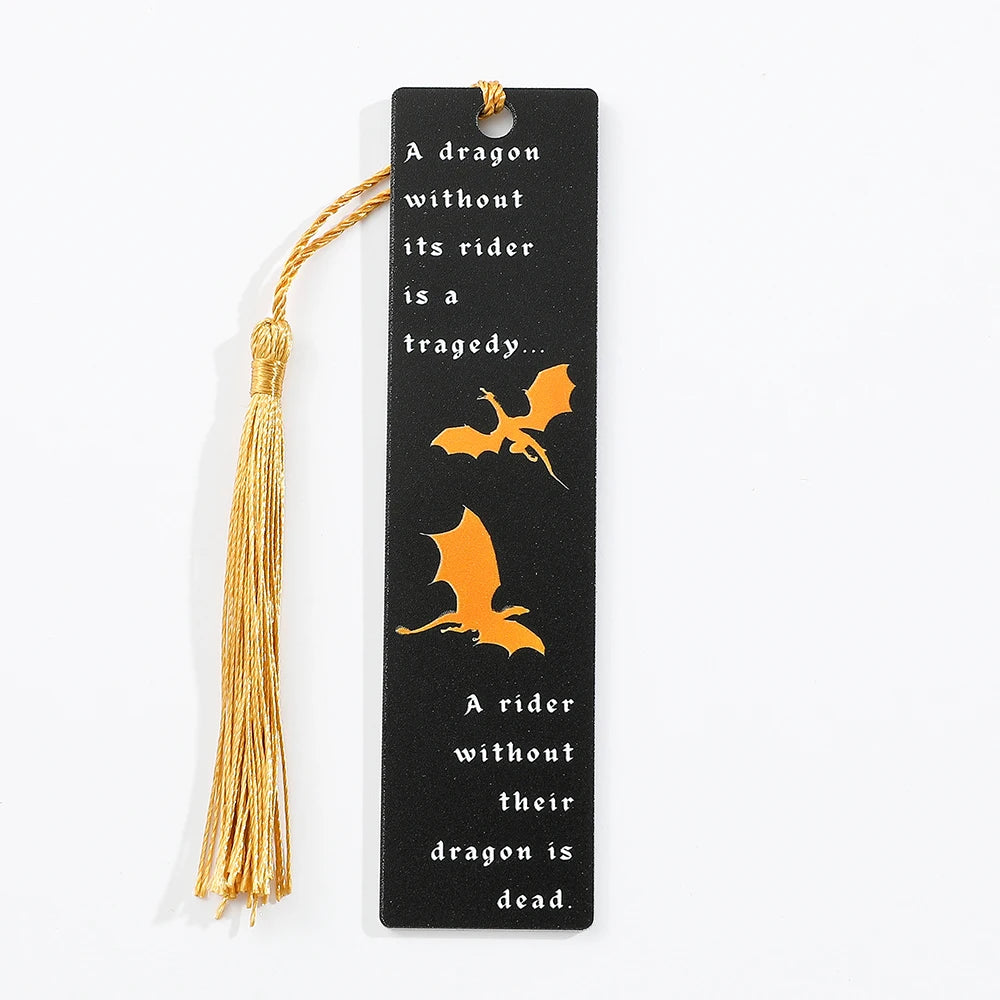 1pc Black Dragon Bookmarks Anime Tassel Bookmarks Reading Markers For Book Lovers Acrylic Bookmarks Friends Teachers Stationery