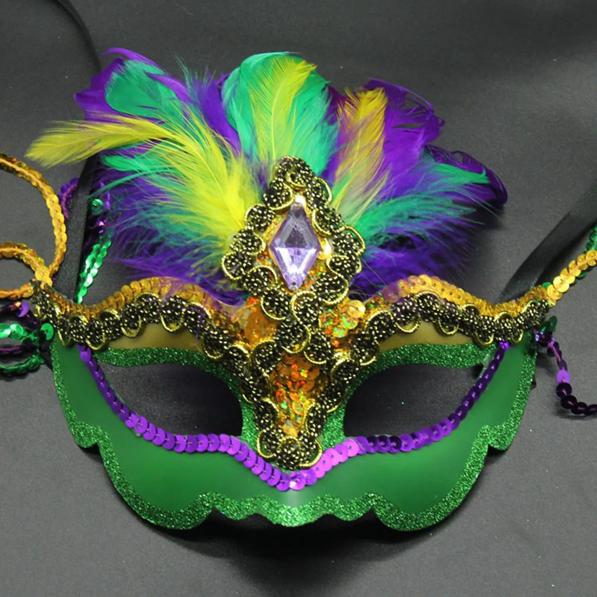 Carnival Masquerade For Women's Faux Feather Party Face Mask Novelty Halloween Christmas Easter Cosplay Party Prom Mask
