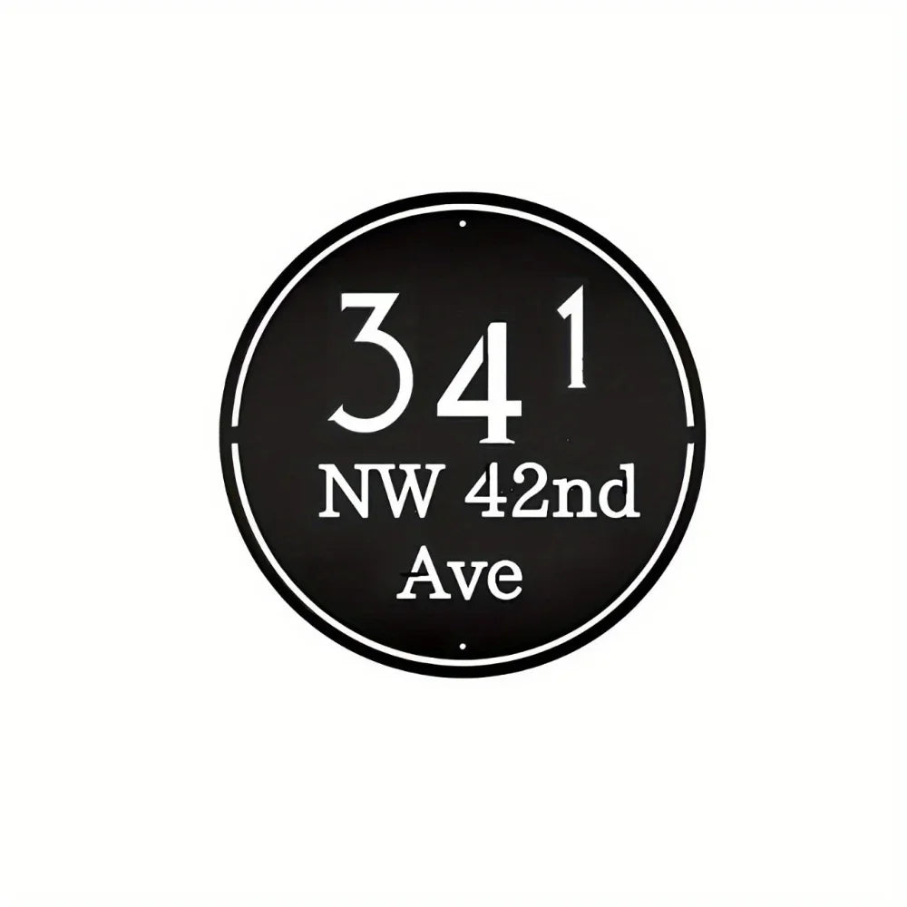 "Enhance Your Stylish Home with 1pc Personalized Metal Address Sign, A Modern Solution for A Unique and Ideal Decoration."