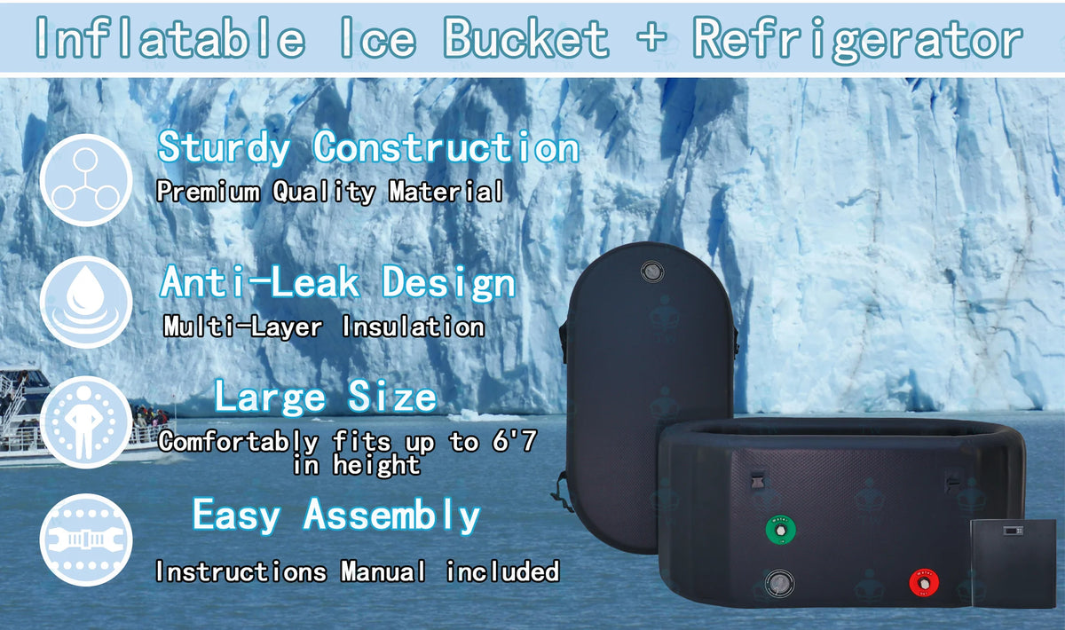 Inflatable Ice Bath Tub With Chiller,Cold Plunge for Recovery,Portable Outdoor Bathtub,Advanced Ice Tub with Temperature Control
