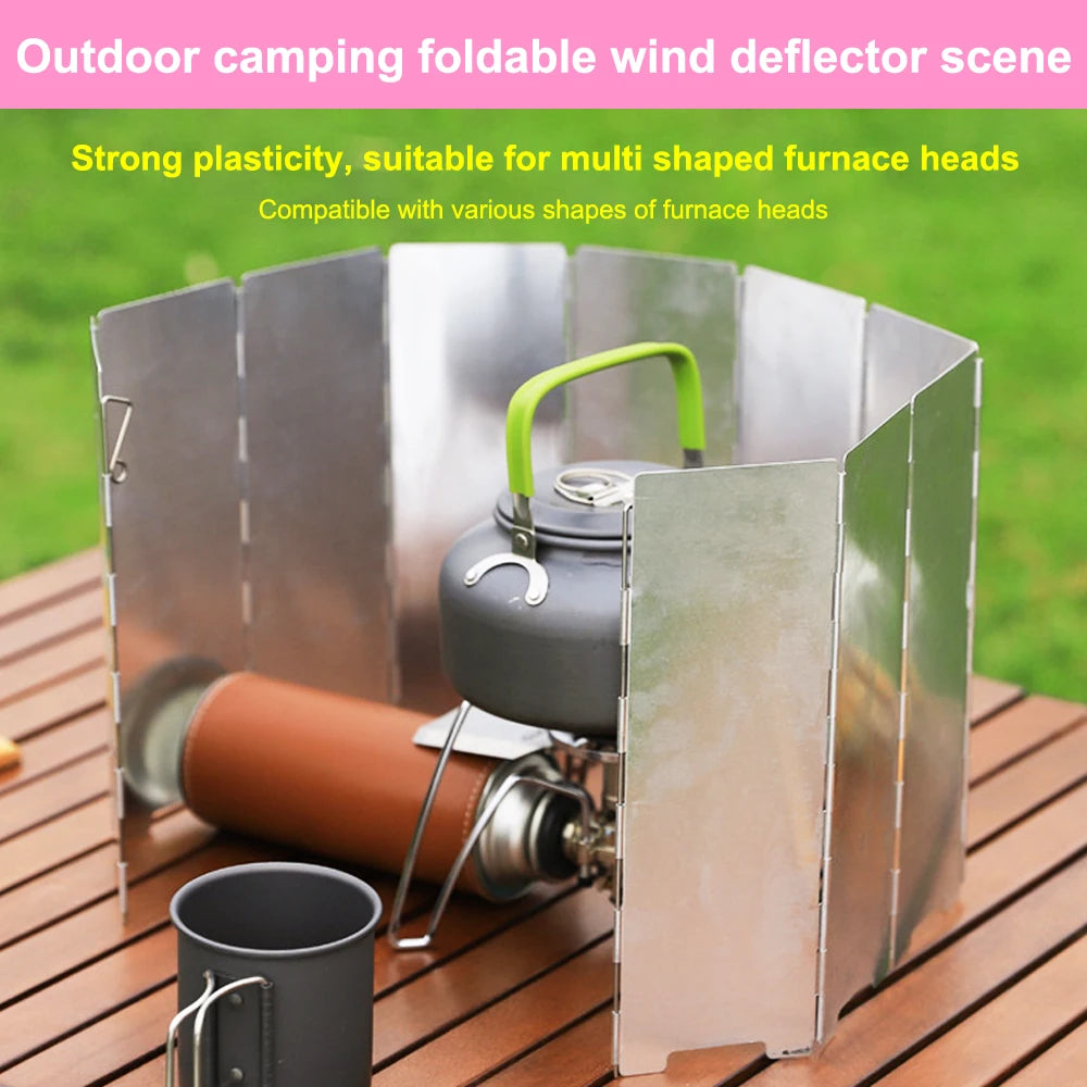 Outdoor camping wind deflector ultra light aluminum alloy foldable with pin stove head wind deflector portable wind deflector